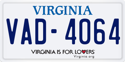 VA license plate VAD4064