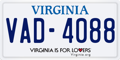 VA license plate VAD4088