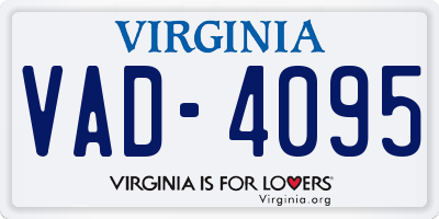 VA license plate VAD4095