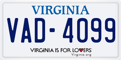 VA license plate VAD4099