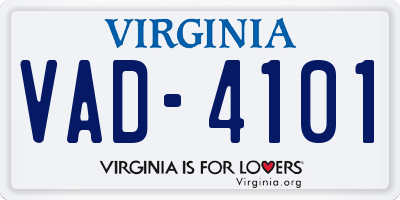 VA license plate VAD4101