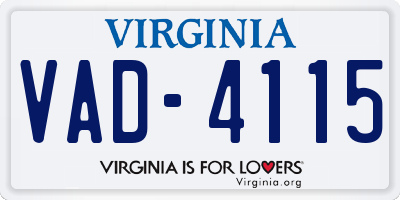 VA license plate VAD4115