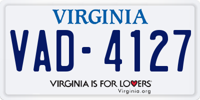 VA license plate VAD4127