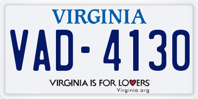 VA license plate VAD4130