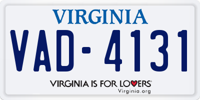 VA license plate VAD4131