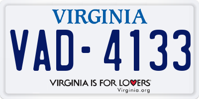 VA license plate VAD4133