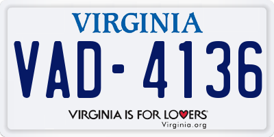 VA license plate VAD4136