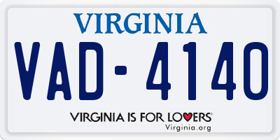 VA license plate VAD4140