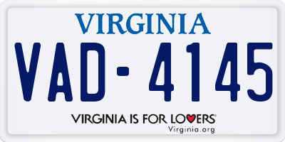 VA license plate VAD4145