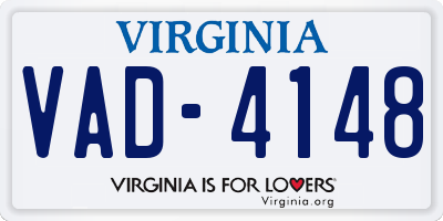 VA license plate VAD4148