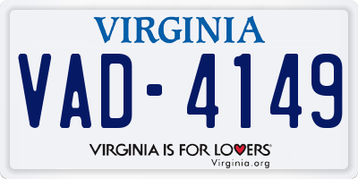 VA license plate VAD4149