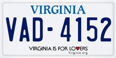 VA license plate VAD4152