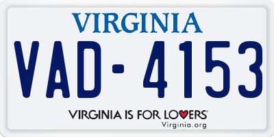 VA license plate VAD4153