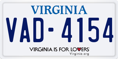 VA license plate VAD4154