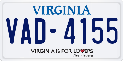 VA license plate VAD4155