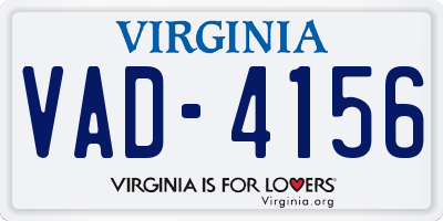 VA license plate VAD4156