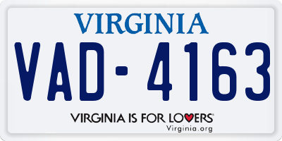 VA license plate VAD4163