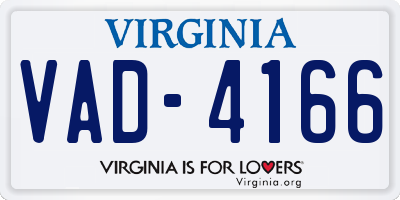 VA license plate VAD4166