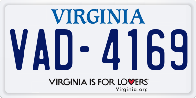 VA license plate VAD4169