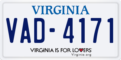 VA license plate VAD4171