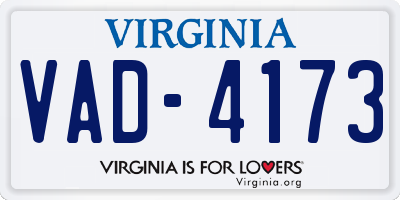 VA license plate VAD4173