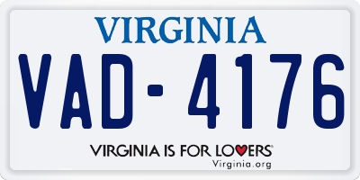 VA license plate VAD4176