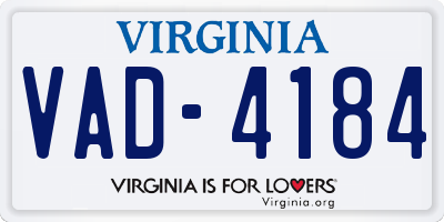 VA license plate VAD4184