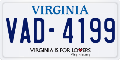 VA license plate VAD4199