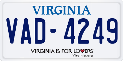 VA license plate VAD4249