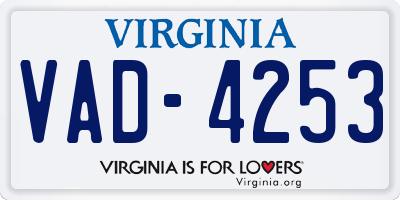 VA license plate VAD4253