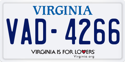 VA license plate VAD4266