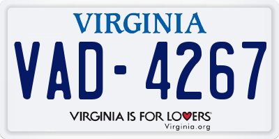 VA license plate VAD4267