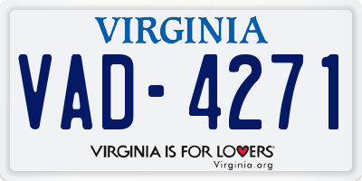 VA license plate VAD4271