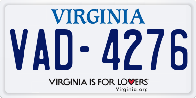 VA license plate VAD4276