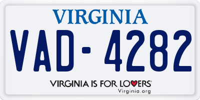 VA license plate VAD4282