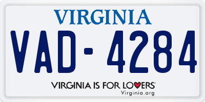 VA license plate VAD4284