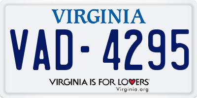 VA license plate VAD4295