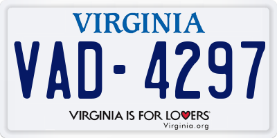 VA license plate VAD4297