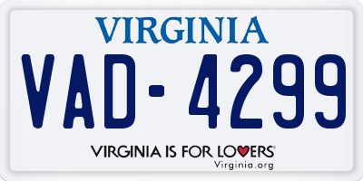 VA license plate VAD4299