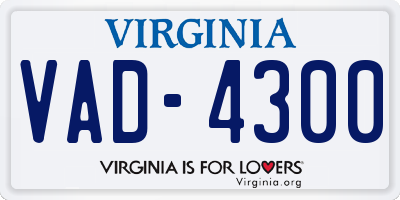 VA license plate VAD4300