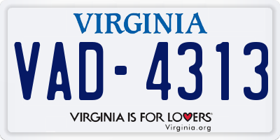 VA license plate VAD4313