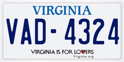 VA license plate VAD4324
