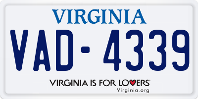VA license plate VAD4339