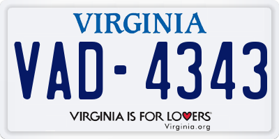 VA license plate VAD4343