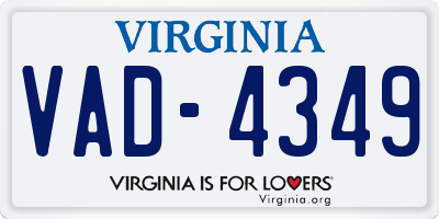 VA license plate VAD4349