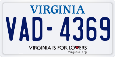 VA license plate VAD4369