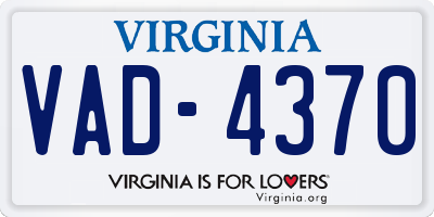 VA license plate VAD4370