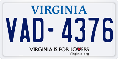 VA license plate VAD4376