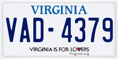 VA license plate VAD4379