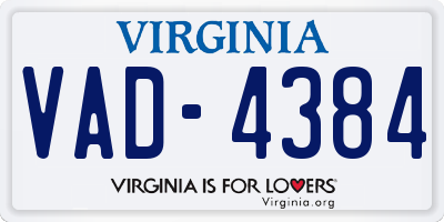 VA license plate VAD4384